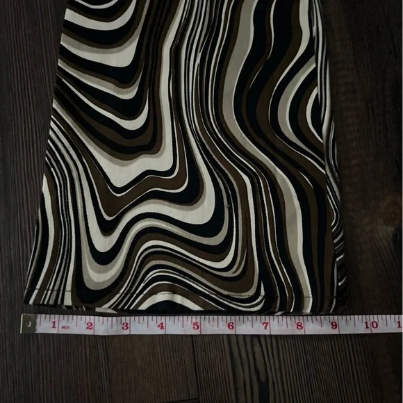 MOTEL ROCKS Denim Size:S Zoven Ripple Swirl High Waist Trouser Pants - Picture 11 of 12